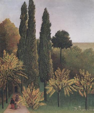 Henri Rousseau Landscape in Buttes-Chaumont Norge oil painting art